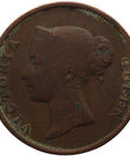 1845 One Cent Straits Settlements Victoria East India Company Coin