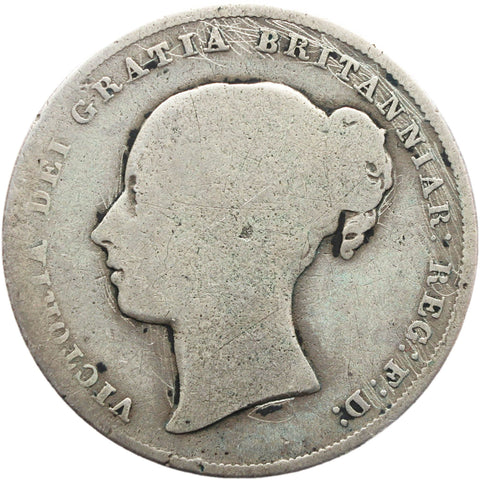 1845 Shilling Victoria Queen Great Britain Silver British Coin