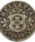 1850 10 Rappen Switzerland Coin Mint Strasbourg