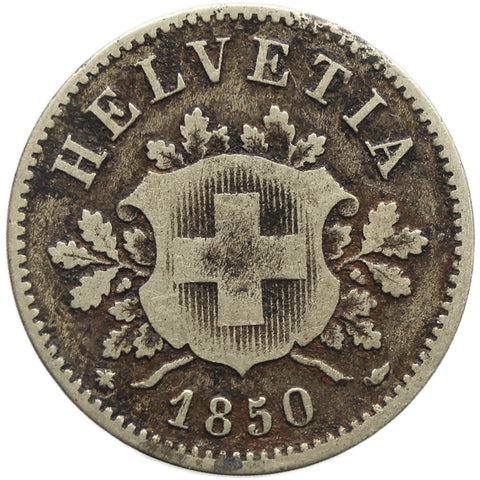 1850 10 Rappen Switzerland Coin Mint Strasbourg