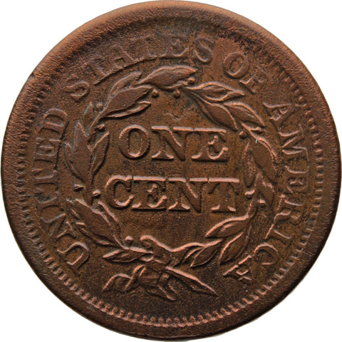 1851 One Cent United States Coin Braided Hair