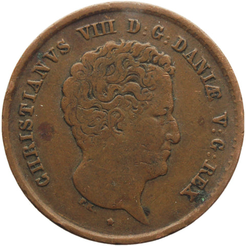 1853 Denmark 1 Rigsbankskilling Coin Frederik VII