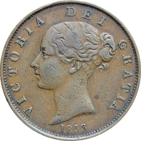 1853 Half Penny Queen Victoria Great Britain Coin