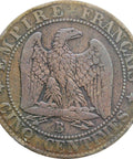 1854 B 5 Centimes Napoleon III France Coin Mint Rouen