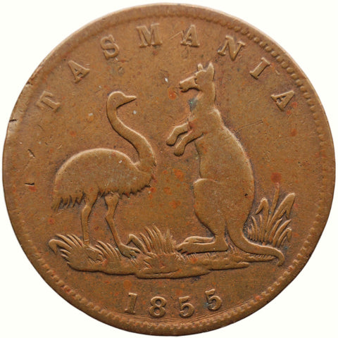 1855 1/2 Penny Australia Token Lewis Abrahams - Hobart, Tasmania