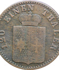 1855 3 Pfennige German states Waldeck - Pyrmont George Victor Coin Hannover Mint Germany