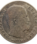 1856 16 Skilling Denmark Coin Frederik VII Silver Reeded edge