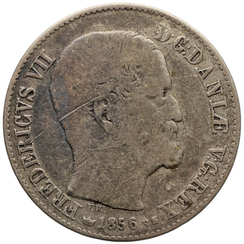 1856 16 Skilling Denmark Coin Frederik VII Silver Reeded edge
