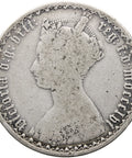 1856 Florin Gothic Victoria Coin UK Two Shillings Silver