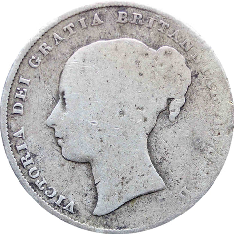 1856 Shilling Queen Victoria Great Britain Silver Coin