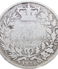 1856 Shilling Queen Victoria Great Britain Silver Coin