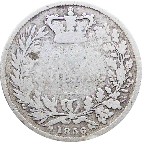 1856 Shilling Queen Victoria Great Britain Silver Coin