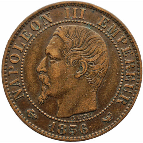 1856 W 5 Centimes France Napoleon III Coin Lille Mint