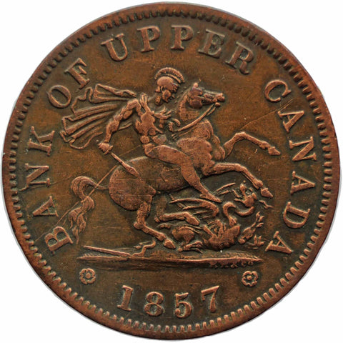 1857 1 Penny Bank of Upper Canada Token