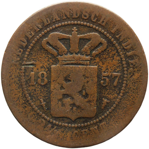 1857 2 1/2 Cents - Willem III Netherlands East Indies Coin