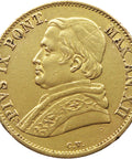 1858 R 1 Scudo d'Oro Pius IX Coin Gold Papal Italy States