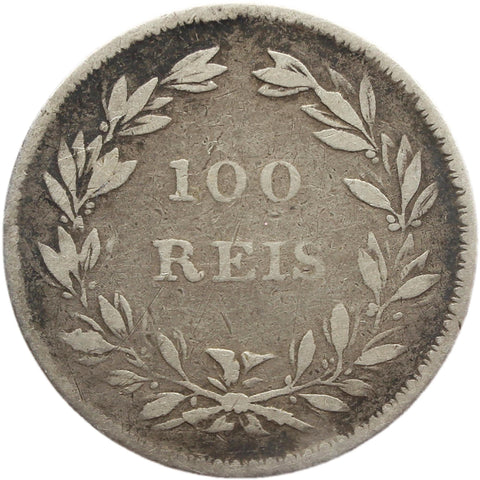 1859 100 Reis Portugal Coin Silver Pedro V