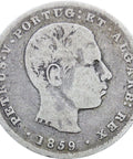 1859 100 Reis Portugal Pedro V Silver Coin