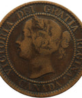 1859 One Cent Queen Victoria Coin Canada