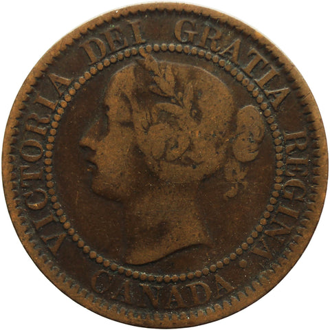 1859 One Cent Queen Victoria Coin Canada