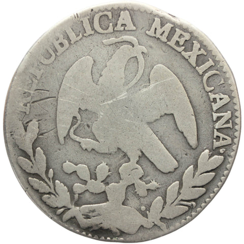 1859 Zs OM 2 Reales Mexico Coin Silver Mint Zacatecas