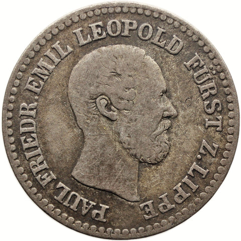 1860 1 Groschen Lippe Germany Coin Paul Friedrich Emil Leopold III
