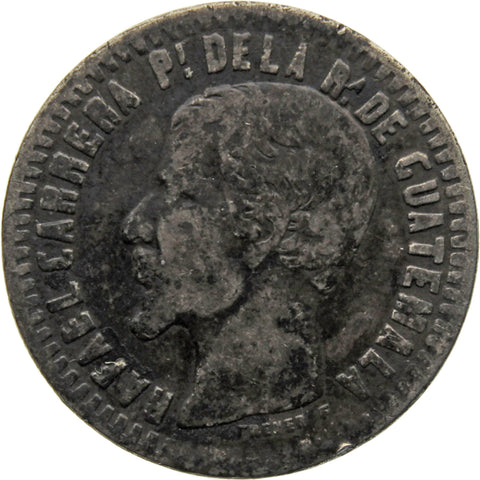 1860 1 Real Guatemala Coin Silver Rafael Carrera