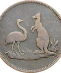 1860 ’s Australia Tasmania G. Hutton, Ironmonger, Hobart Token – Halfpenny