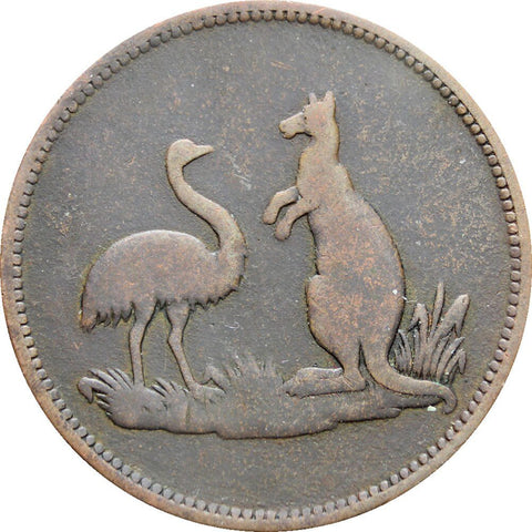 1860 ’s Australia Tasmania G. Hutton, Ironmonger, Hobart Token – Halfpenny