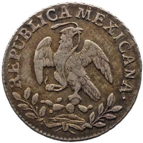 1863 Mo CH 1/2 Real Mexico Coin Silver Mint Mexico City