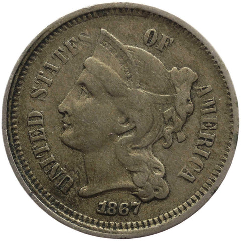1867 3 Cents Nickel United States Coin