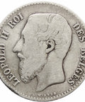 1867 Belgium Leopold II Silver One Franc French text