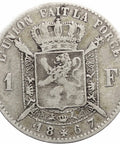 1867 Belgium Leopold II Silver One Franc French text