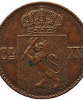 1867 Half Skilling Norway Coin Charles XV