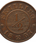 1867 Half Skilling Norway Coin Charles XV
