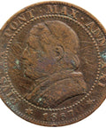 1867 One Soldo, 5 Centesimi Italy Papal States Pius IX Coin