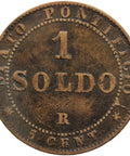 1867 One Soldo, 5 Centesimi Italy Papal States Pius IX Coin
