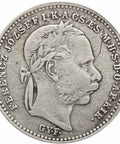 1870 GY F 20 Krajczár Hungary Coin Silver Franz Joseph I