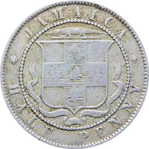 1870 Half Penny Jamaica Queen Victoria Coin