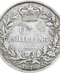 1870 Shilling Victoria Queen Great Britain Silver British Coin