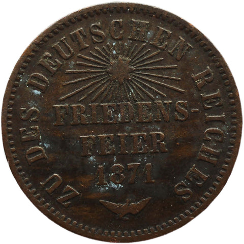 1871 1 Kreuzer Grand - duchy of Baden Coin German states Friedrich I Victory over France