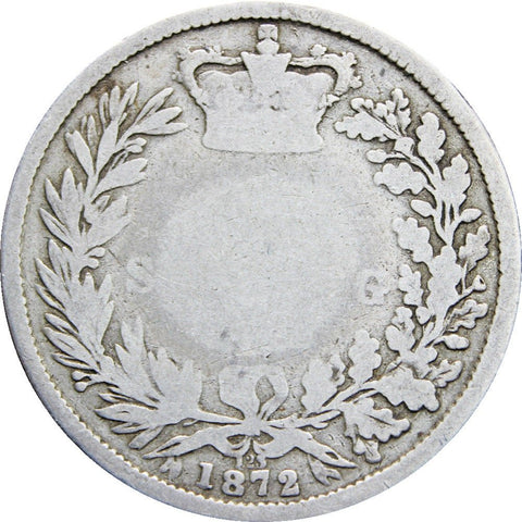 1872 Shilling Coin Victoria Great Britain Silver Coins Die 123 British Old Money Antique Collectible Numismatic England