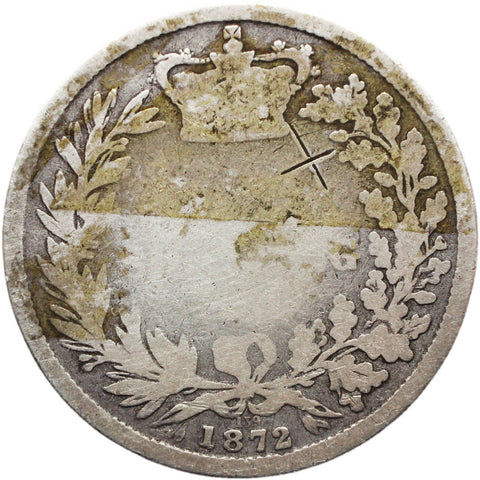 1872 Shilling Victoria Queen Great Britain Silver British Coin