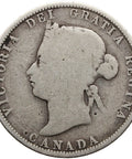 1874 25 Cents Canada Victoria Coin Silver