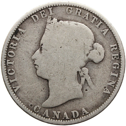 1874 25 Cents Canada Victoria Coin Silver