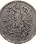1874 F One Mark Germany Wilhelm I Coin Silver Stuttgart Mint