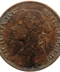 1874 Farthing Victoria Great Britain Bronze Coin (2nd portrait)
