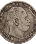 1876 2 Mark Kingdom of Prussia Coin Silver German states Wilhelm I Berlin Mint