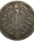 1876 Germany One Mark Wilhelm I Coin Silver (type 1 - large shield)