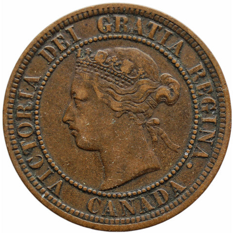 1876 H One Cent Canada Queen Victoria Coin